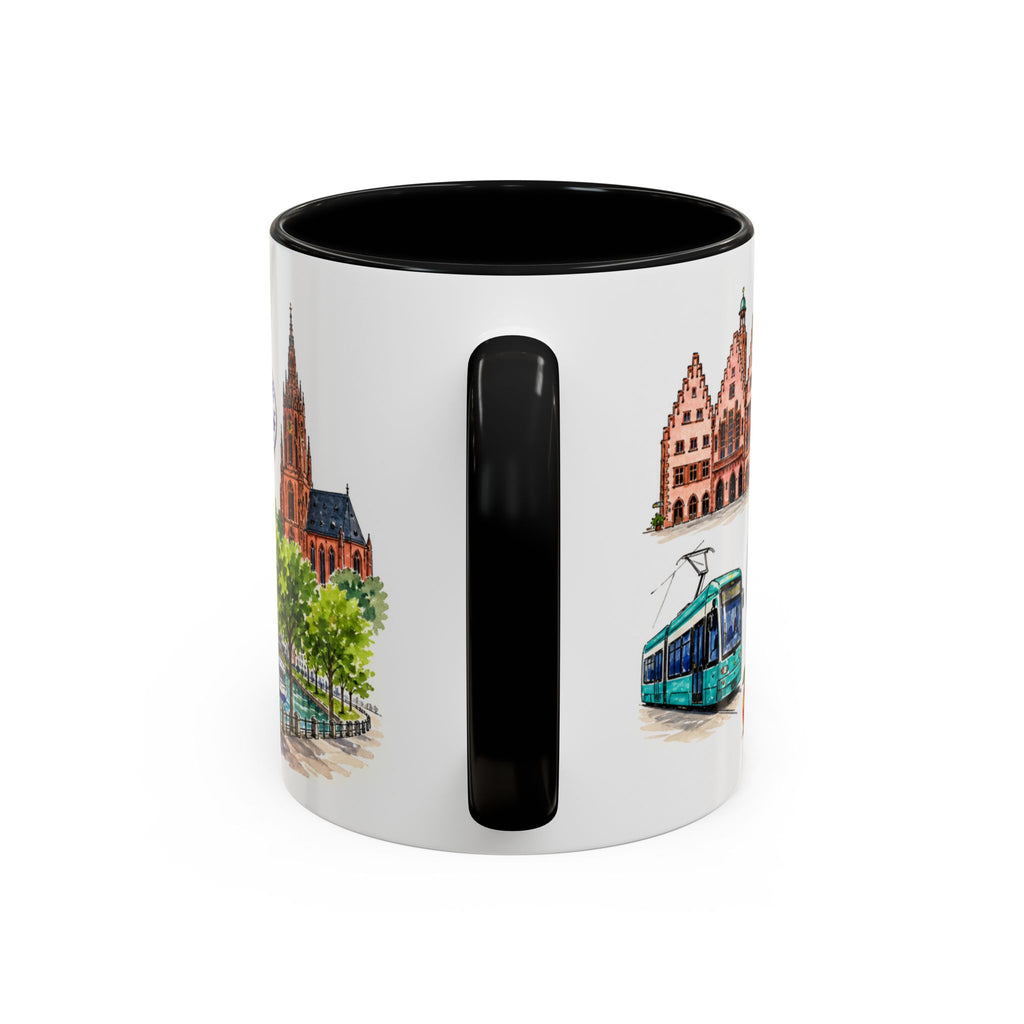 Frankfurt Illustrated Travel Mug | City Souvenir Accent Coffee Mug | 11oz 15oz Ceramic Cup