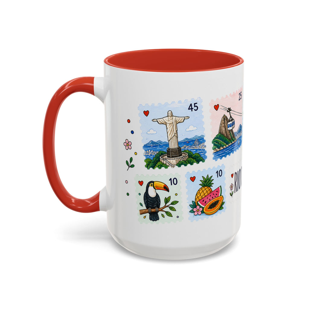 Rio de Janeiro Coffee Mug | Postage Stamp Collage Mug | Travel Souvenir Accent Cup 11oz 15oz