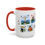 Rio de Janeiro Coffee Mug | Postage Stamp Collage Mug | Travel Souvenir Accent Cup 11oz 15oz