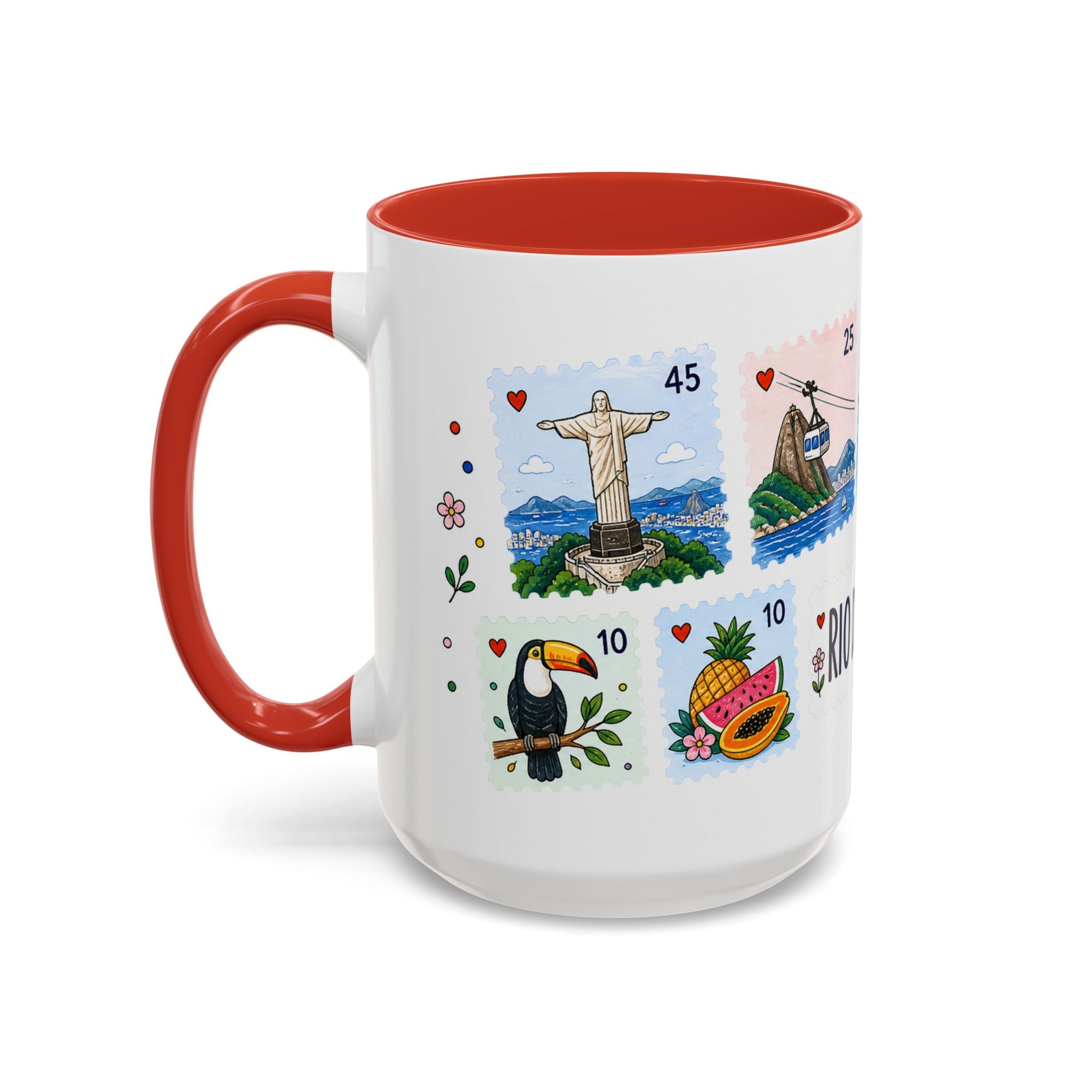 Rio de Janeiro Coffee Mug | Postage Stamp Collage Mug | Travel Souvenir Accent Cup 11oz 15oz