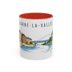 Marne-La-Vallée Coffee Mug | France Travel Souvenir | Porcelain Decal City Gift | 11oz 15oz Accent Mug