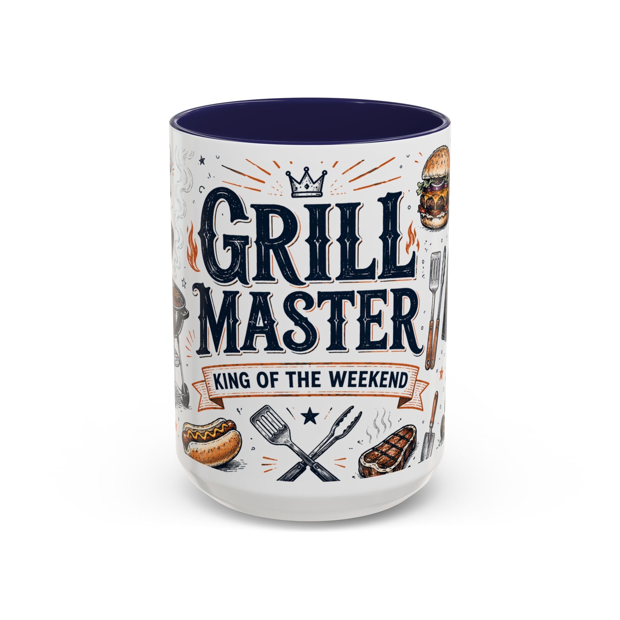 Grill Master Coffee Mug | Father's Day Gift for Dad | Accent Color Ceramic 11oz 15oz