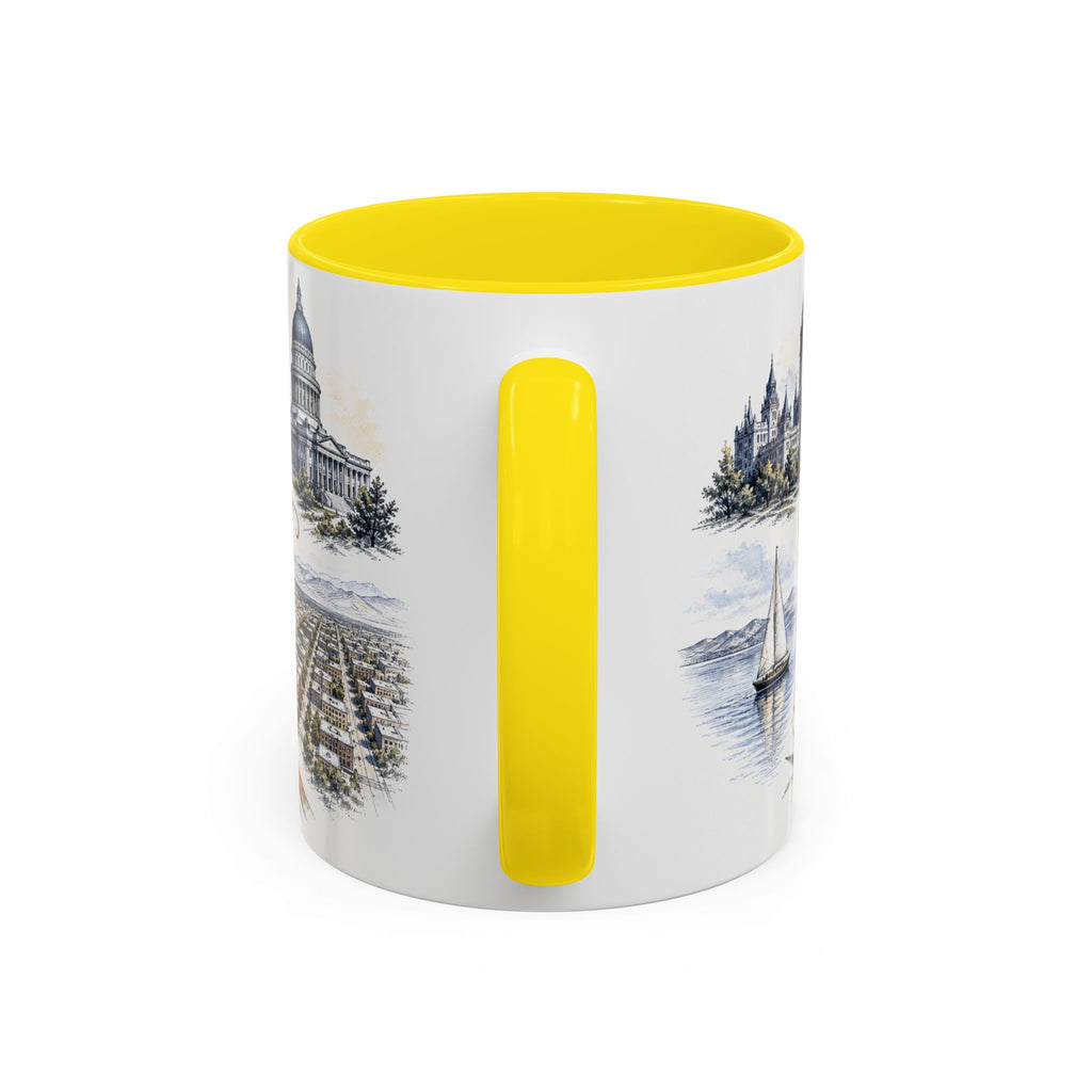 Salt Lake City Coffee Mug | United States Travel Souvenir | Vintage Illustrated City Gift | 11 oz 15 oz Accent Mug