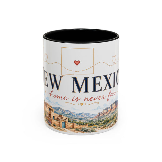 New Mexico State Map Mug | Desert Scenery, Yucca Flower Accent Coffee Cup