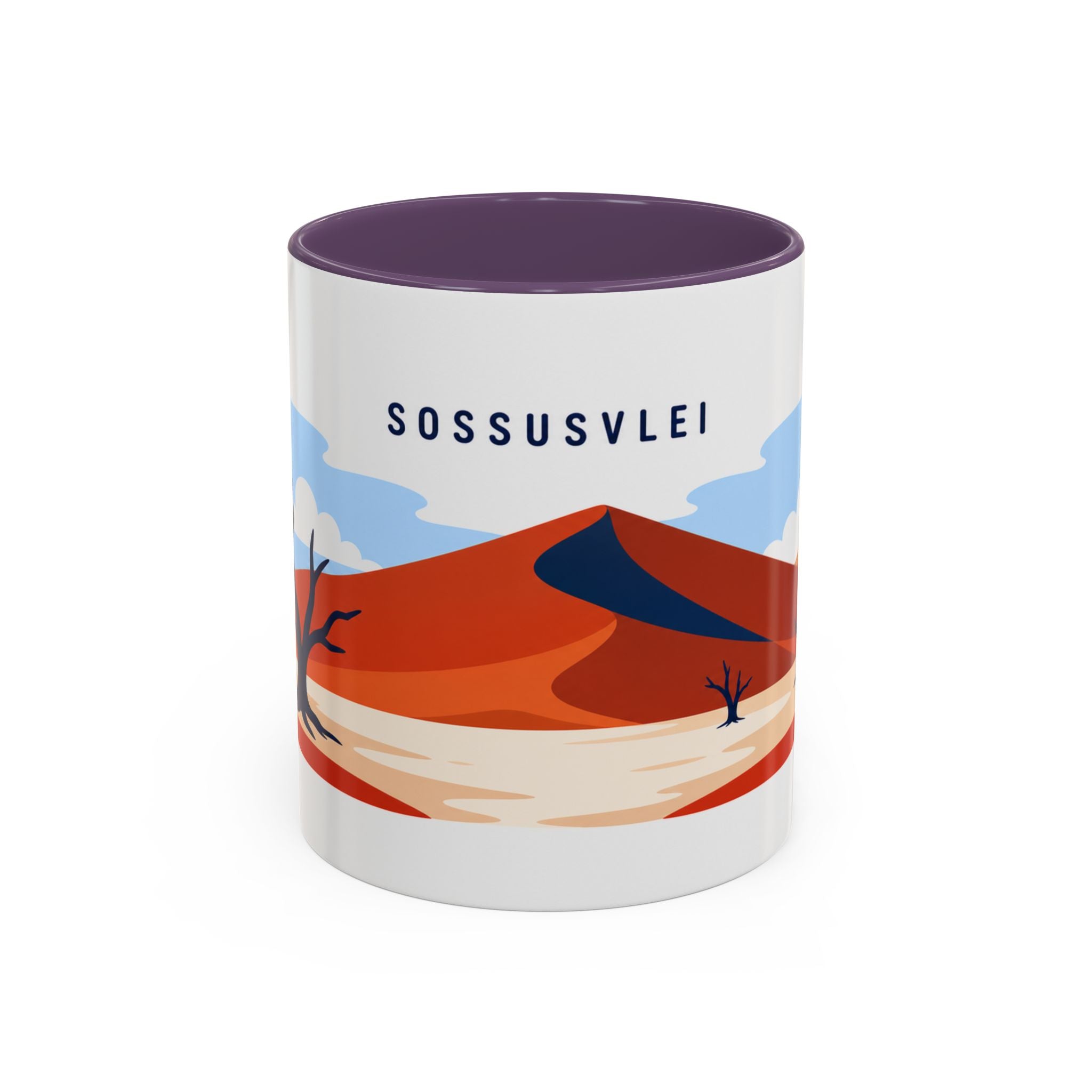Sossusvlei Coffee Mug | Travel Destination Souvenir Gift | Accent Color Ceramic 11oz 15oz
