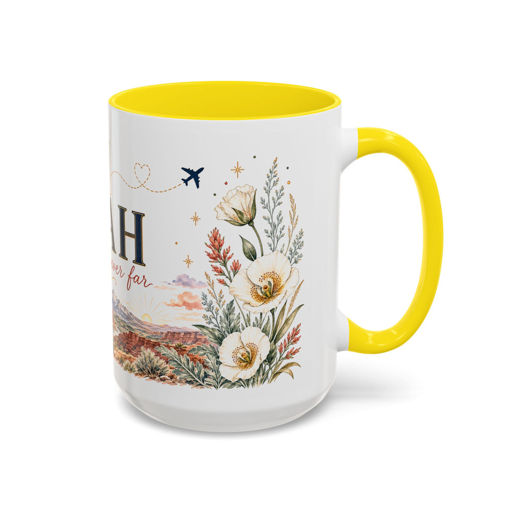 Utah Home State Mug | Moving Away Gift | Long Distance Friendship Coffee Cup | 11oz 15oz Accent Mug