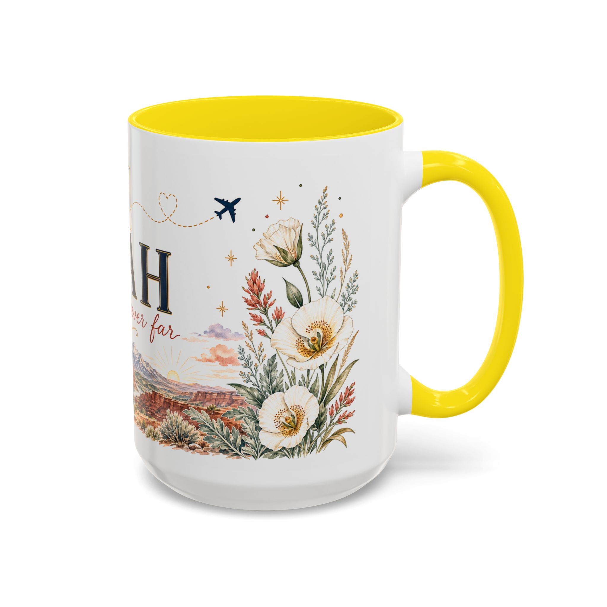 Utah Home State Mug | Moving Away Gift | Long Distance Friendship Coffee Cup | 11oz 15oz Accent Mug