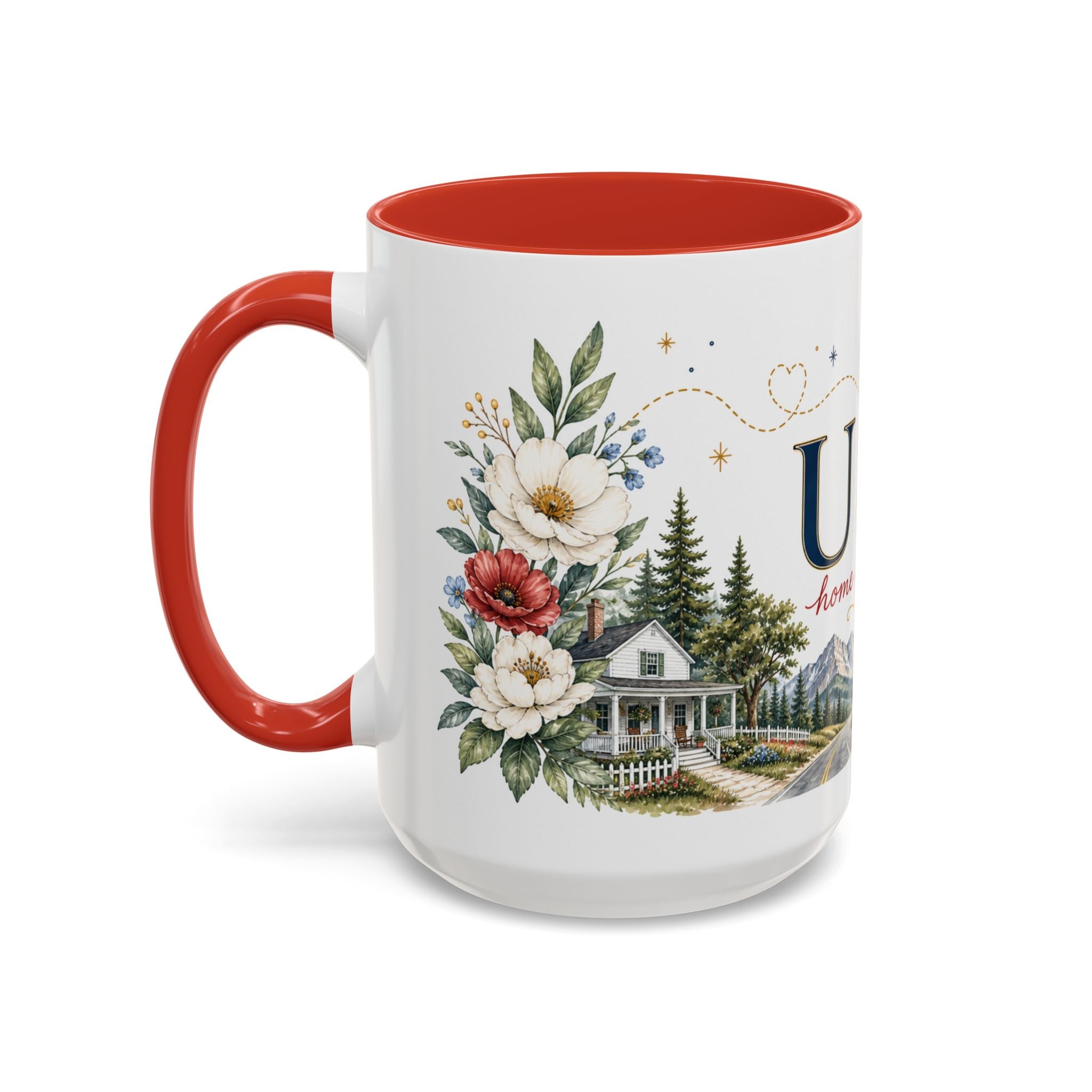 USA Home Country Mug | Moving Away Gift | Long Distance Friendship | 11 oz 15 oz Accent Mug