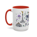Mexico City Coffee Mug | Mexico Souvenir Travel Gift | Accent Color Ceramic 11oz 15oz