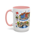 Copenhagen Travel Mug | European City Souvenir Accent Coffee Mug | 11oz 15oz Ceramic Cup
