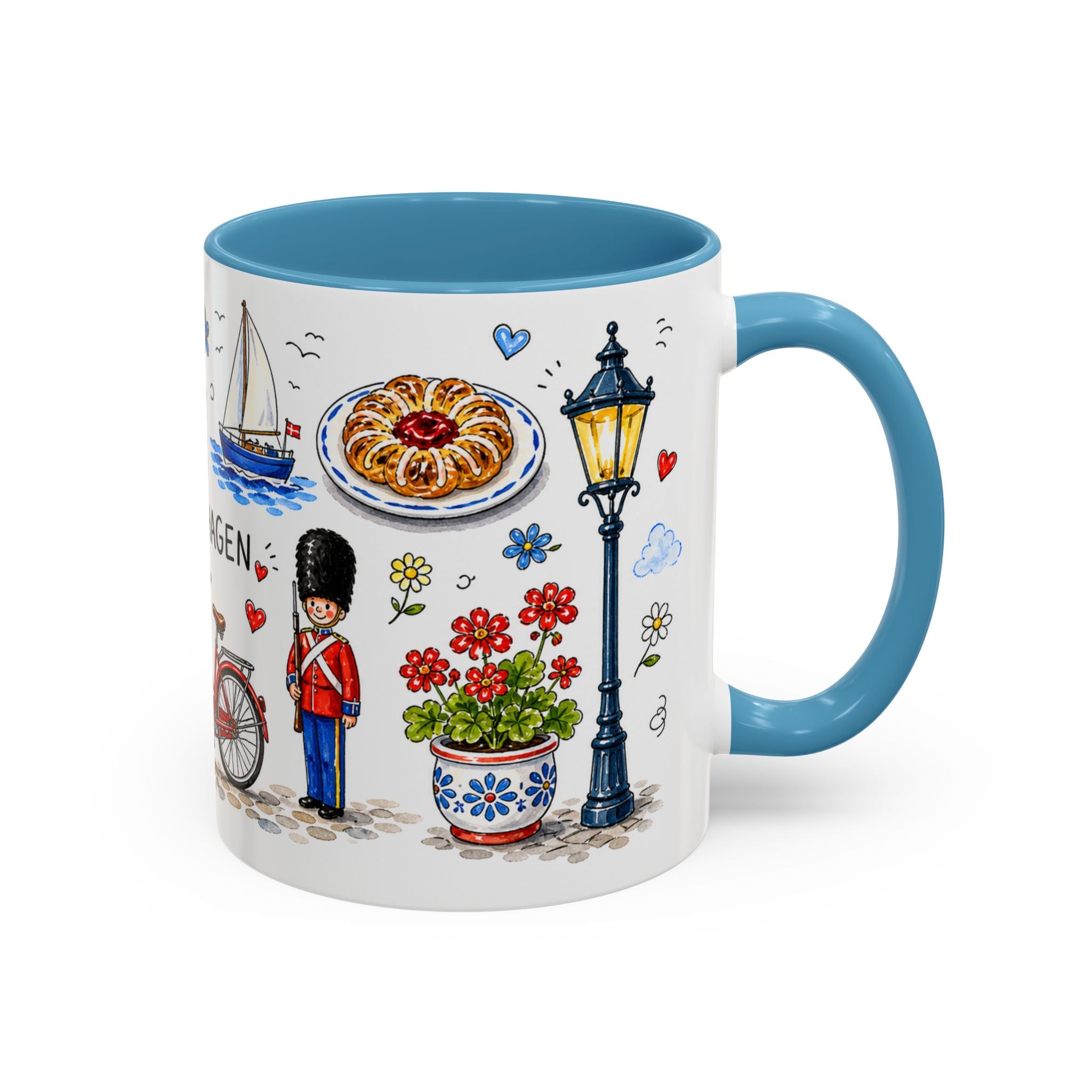 Copenhagen Travel Mug | European City Souvenir Accent Coffee Mug | 11oz 15oz Ceramic Cup