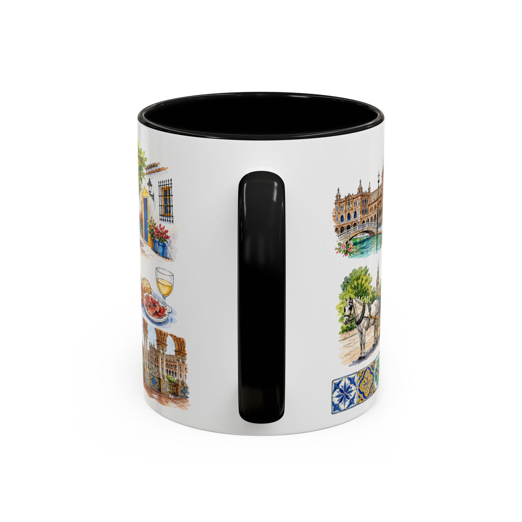 Seville Illustrated Travel Mug | City Souvenir Accent Coffee Mug | 11oz 15oz Ceramic Cup