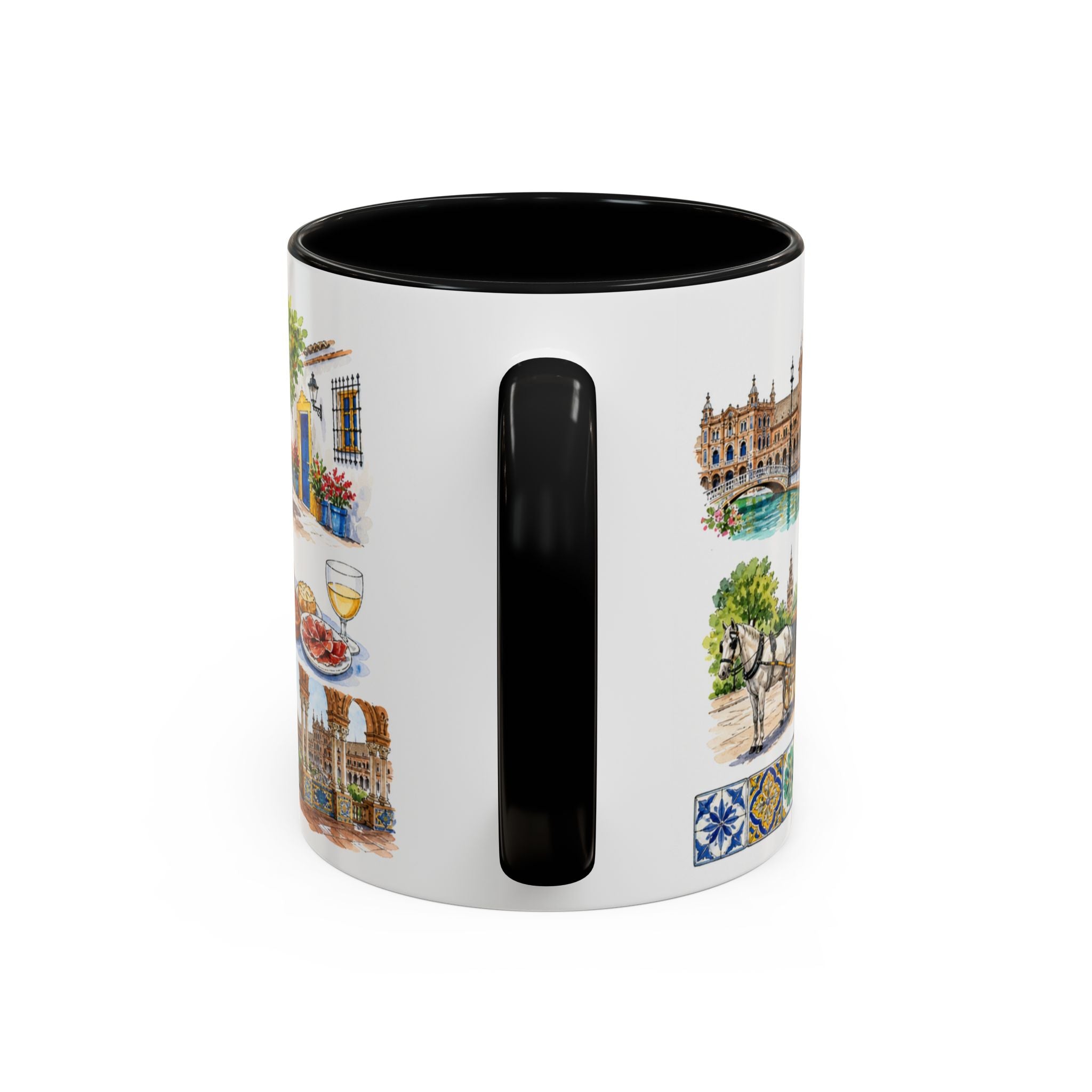 Seville Illustrated Travel Mug | City Souvenir Accent Coffee Mug | 11oz 15oz Ceramic Cup