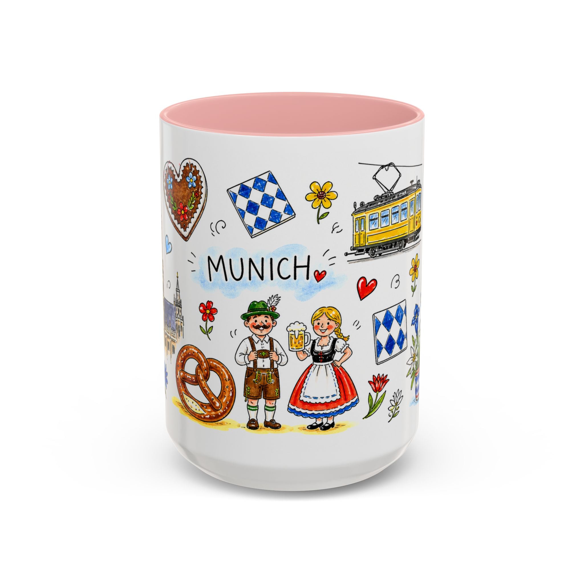 Munich Travel Mug | European City Souvenir Accent Coffee Mug | 11oz 15oz Ceramic Cup