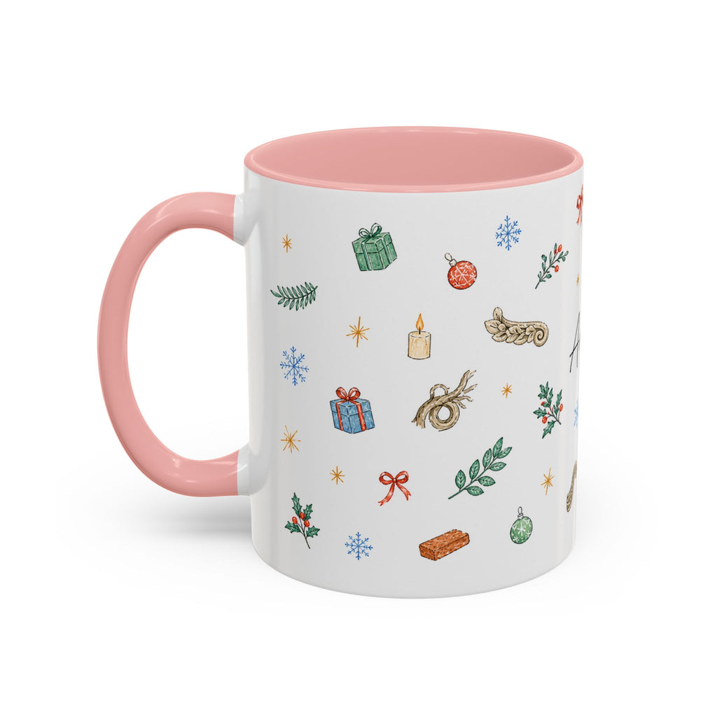 Angkor Christmas Mug | Watercolor Travel Souvenir | Holiday Gift | Accent Ceramic Coffee Cup 11oz 15oz