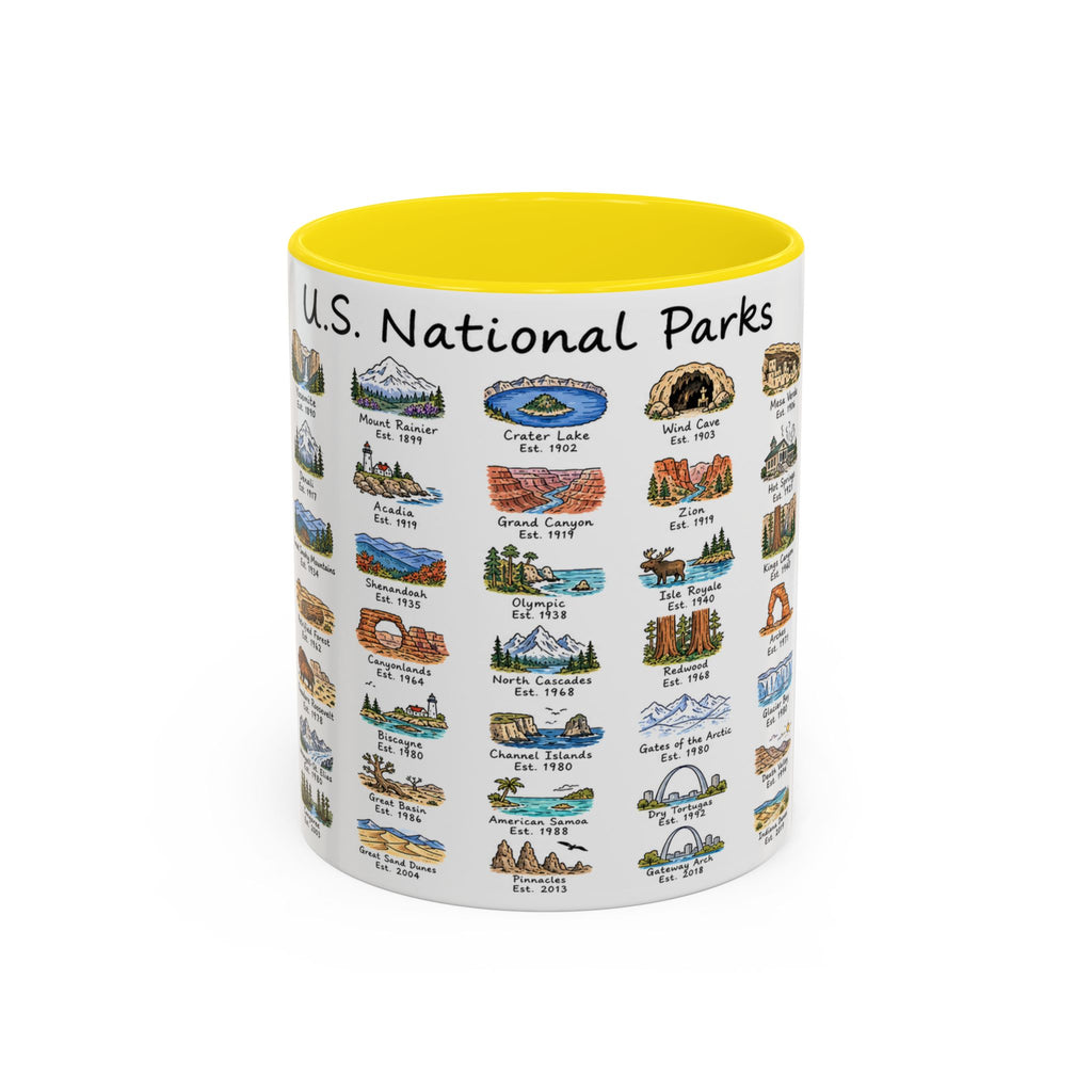 63 National Parks Mug | U.S. Parks Coffee Cup | Park Bucket List Gift | Road Trip Hiking Camping Souvenir