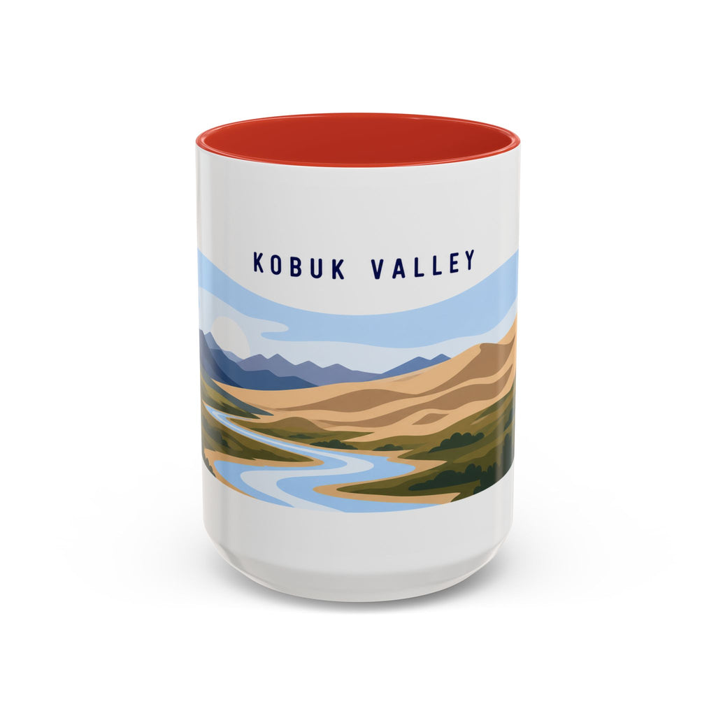 Kobuk Valley National Park Coffee Mug | Solid Color Block Park Souvenir | 11oz 15oz Accent Mug