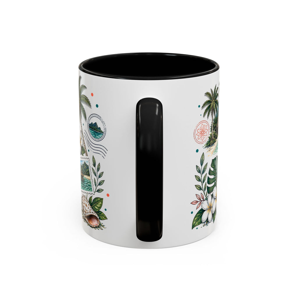 Tahiti Coffee Mug | Travel Destination Souvenir Gift | Accent Color Ceramic 11oz 15oz