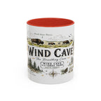 Wind Cave National Park Coffee Mug | South Dakota Cave Bison Prairie Gift | Accent Color Ceramic 11oz 15oz