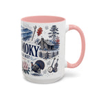 Great Smoky Mountains Coffee Mug | National Park Hiking Gift | Accent Color Ceramic 11oz 15oz