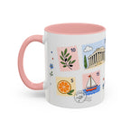 Athens Coffee Mug | Postage Stamp Collage Mug | Travel Souvenir Accent Cup 11oz 15oz