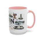Austin Coffee Mug | Texas Souvenir City Gift | Accent Color Ceramic 11oz 15oz