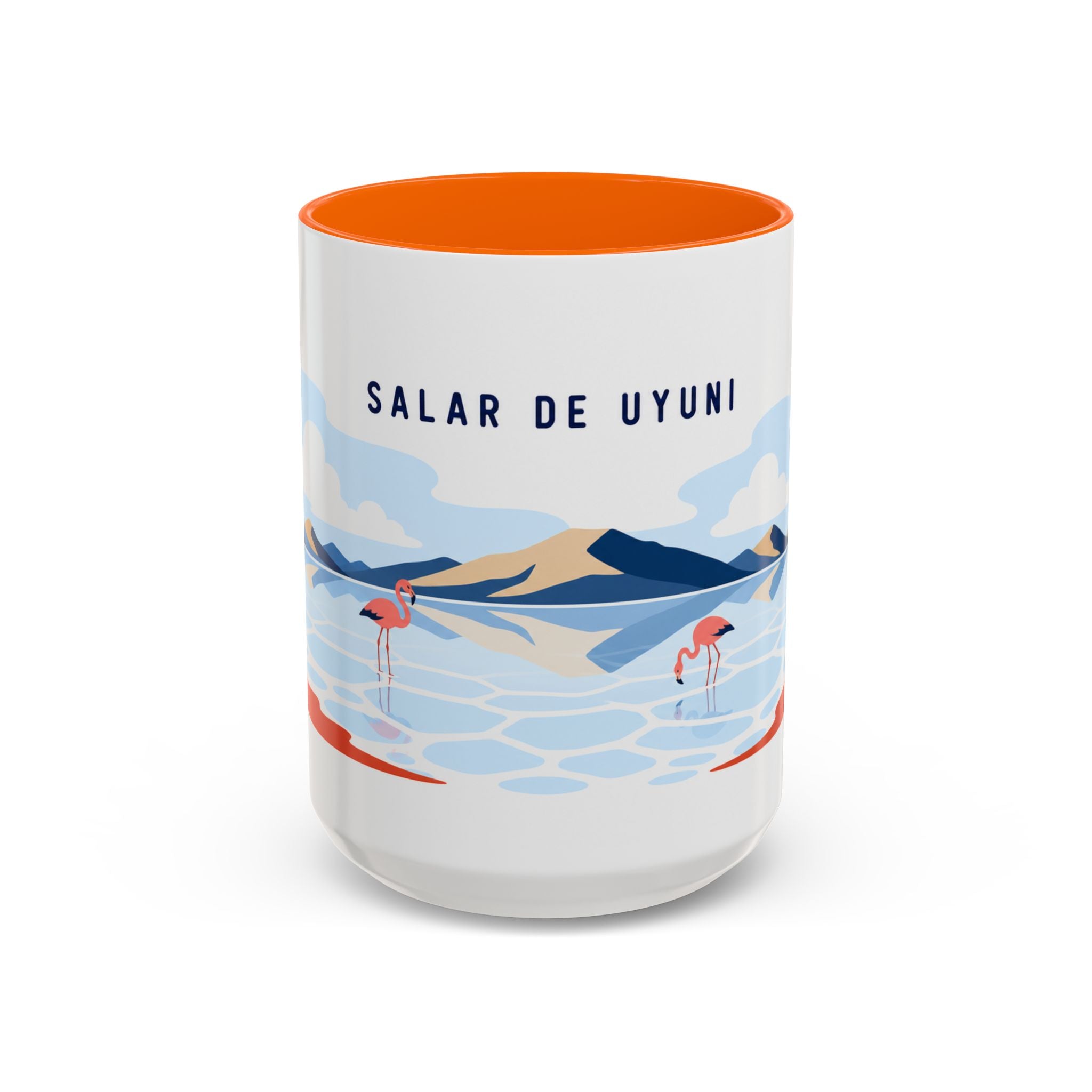 Salar de Uyuni Coffee Mug | Travel Destination Souvenir Gift | Accent Color Ceramic 11oz 15oz