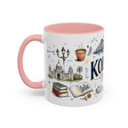Kolkata Coffee Mug | India Souvenir Travel Gift | Accent Color Ceramic 11oz 15oz