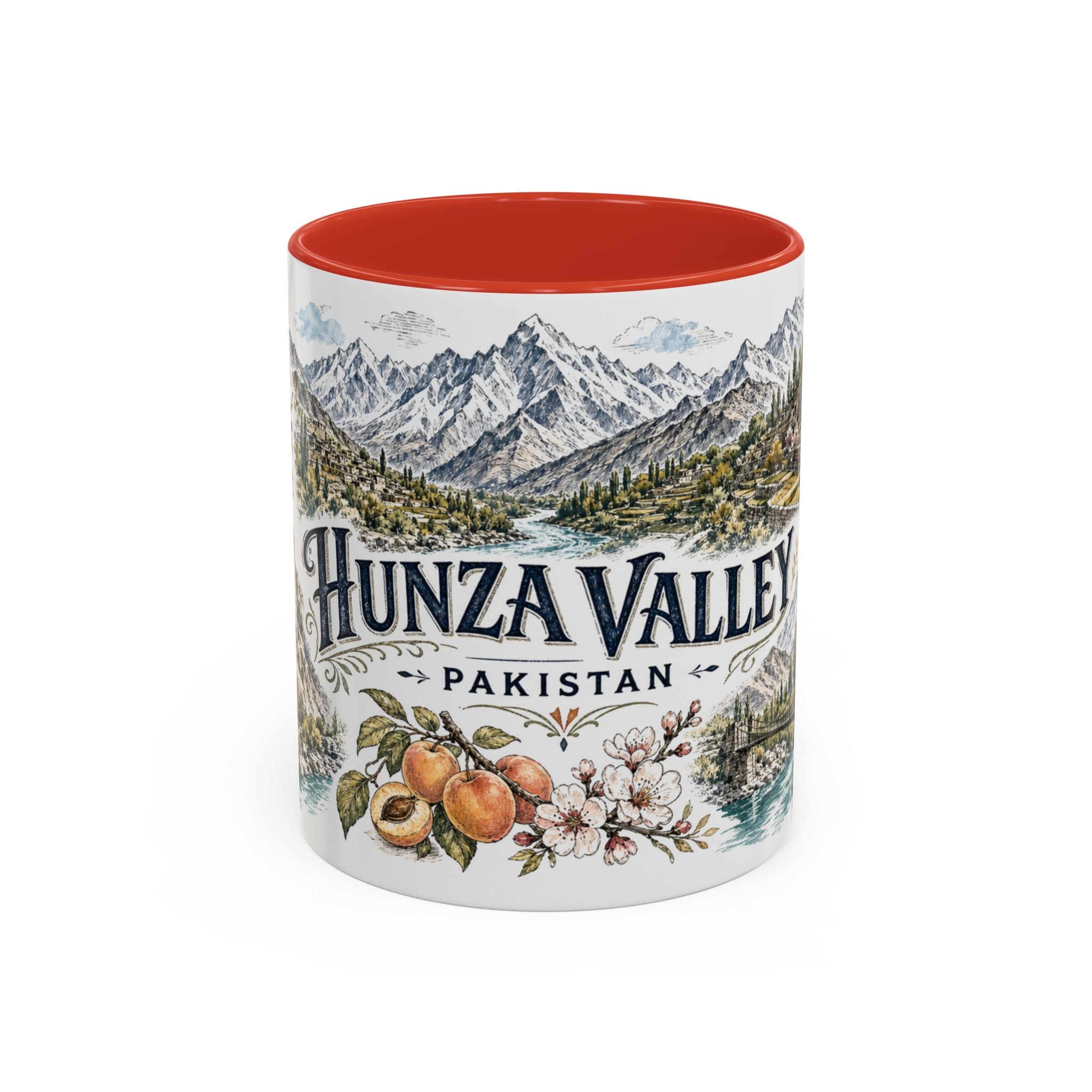 Hunza Valley Mug, Pakistan Travel Souvenir, Bucket List Gift, Accent Ceramic Coffee Mug 11oz 15oz