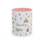 Barcelona Christmas Mug | Watercolor City Souvenir, Ceramic Coffee Cup (11oz/15oz)
