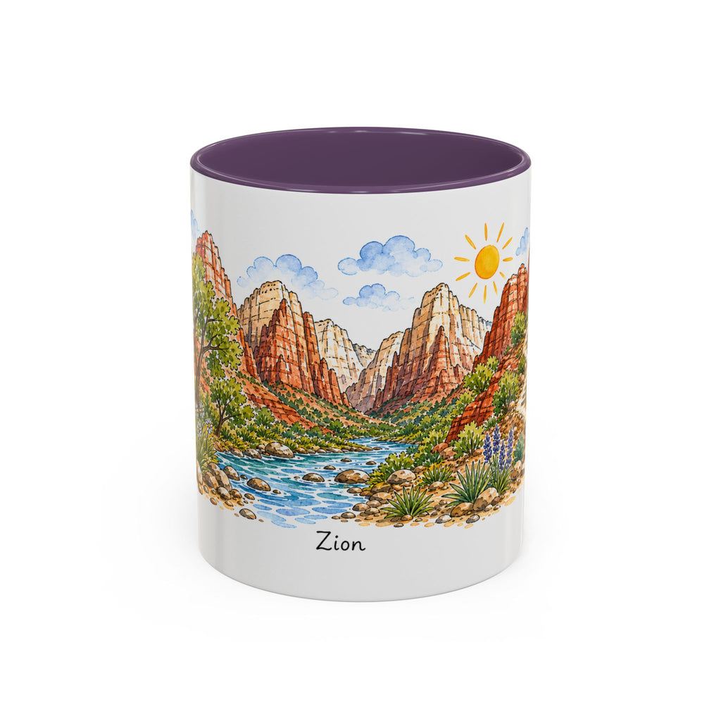 Zion National Park Mug | US Travel Souvenir Accent Coffee Mug | 11oz 15oz Ceramic Cup