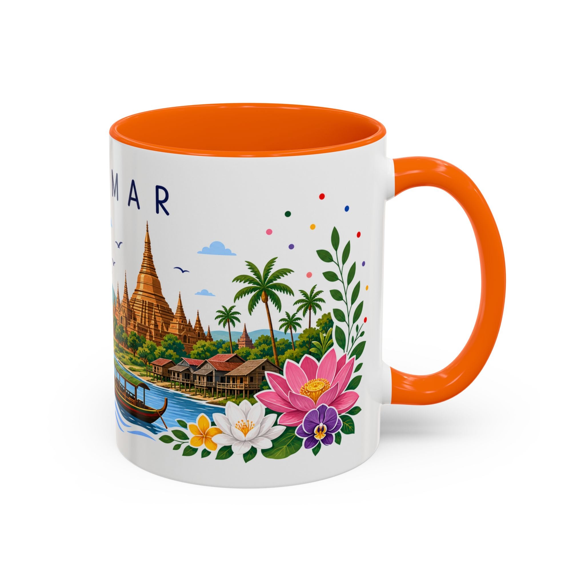 Myanmar Coffee Mug | Travel Souvenir Accent Mug | Place Gift Ceramic Cup 11oz 15oz
