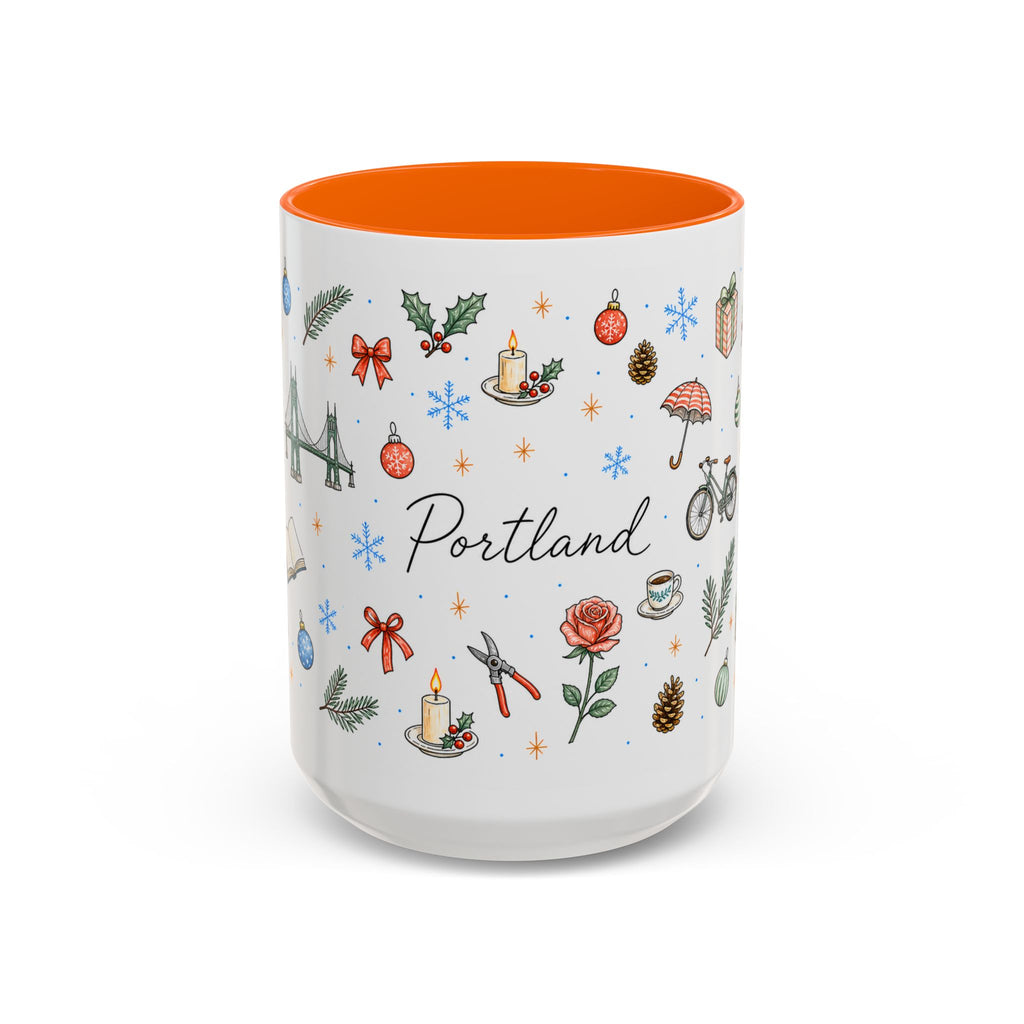 Portland Christmas Watercolor Mug | City Souvenir Coffee Cup (11oz 15oz)