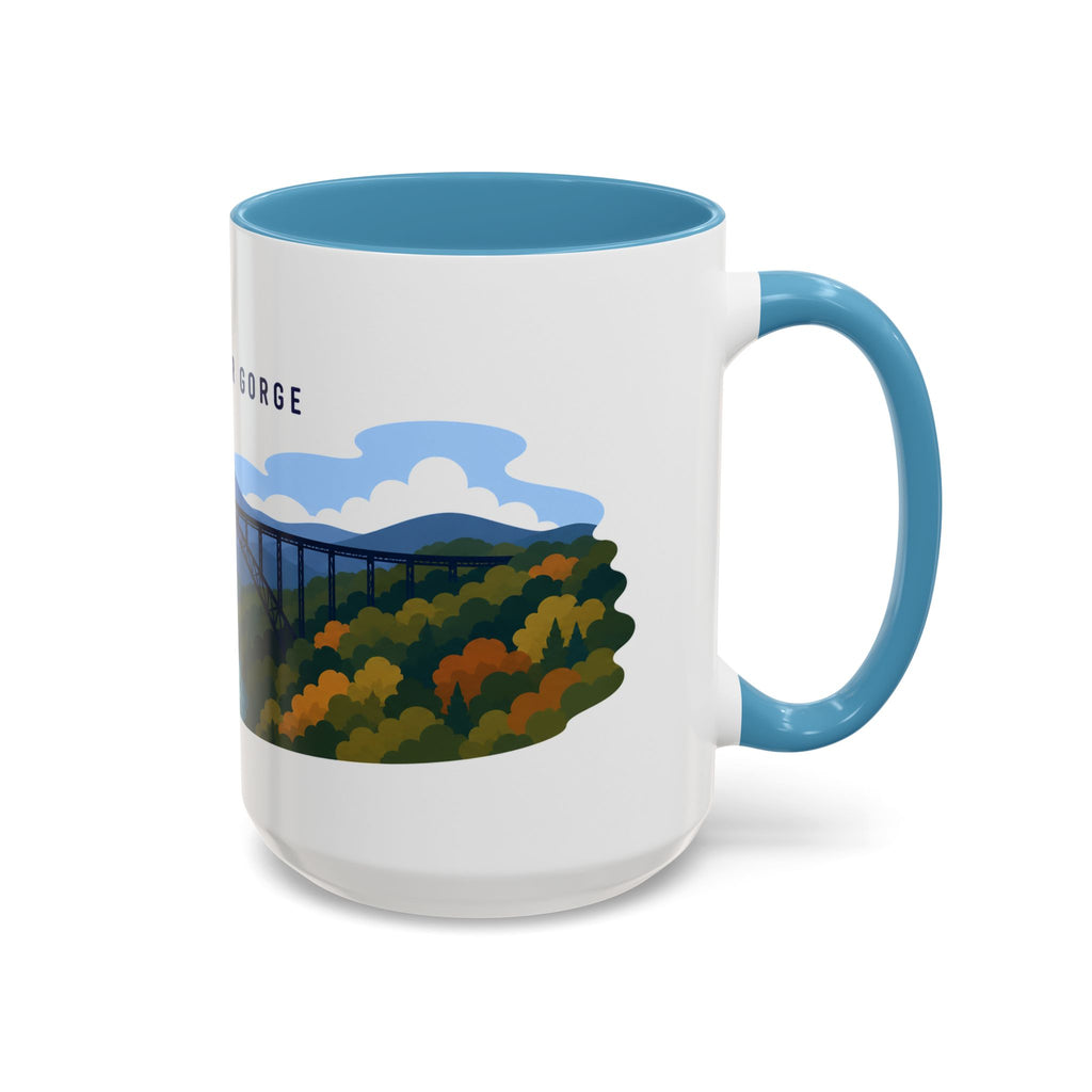 New River Gorge National Park and Preserve Coffee Mug | Solid Color Block Park Souvenir | 11oz 15oz Accent Mug