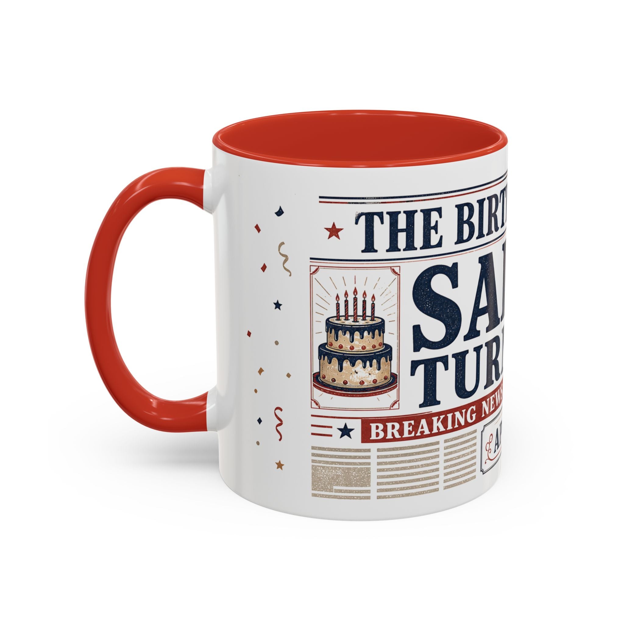 Birthday Newspaper Mug | Custom Name Age Date Gift | The Birthday Times Coffee Cup 11oz 15oz