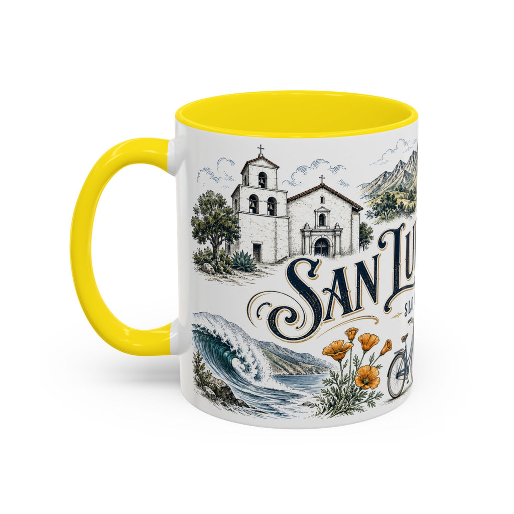 San Luis Obispo Coffee Mug | United States Travel Souvenir | Vintage Illustrated City Gift | 11 oz 15 oz Accent Mug