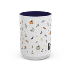 Halloween Party Mug | Ghost Black Cat Candy Watercolor Gift | Accent Cup 11oz 15oz