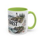 Oregon Coast Mug, Pacific Northwest Travel Souvenir, Bucket List Gift, Accent Ceramic Coffee Mug 11oz 15oz