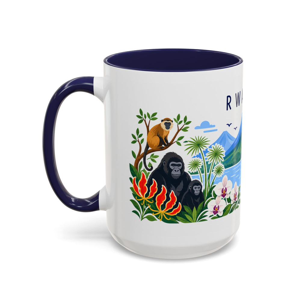 Rwanda Coffee Mug | Travel Souvenir Accent Mug | Country Gift Ceramic Cup 11oz 15oz