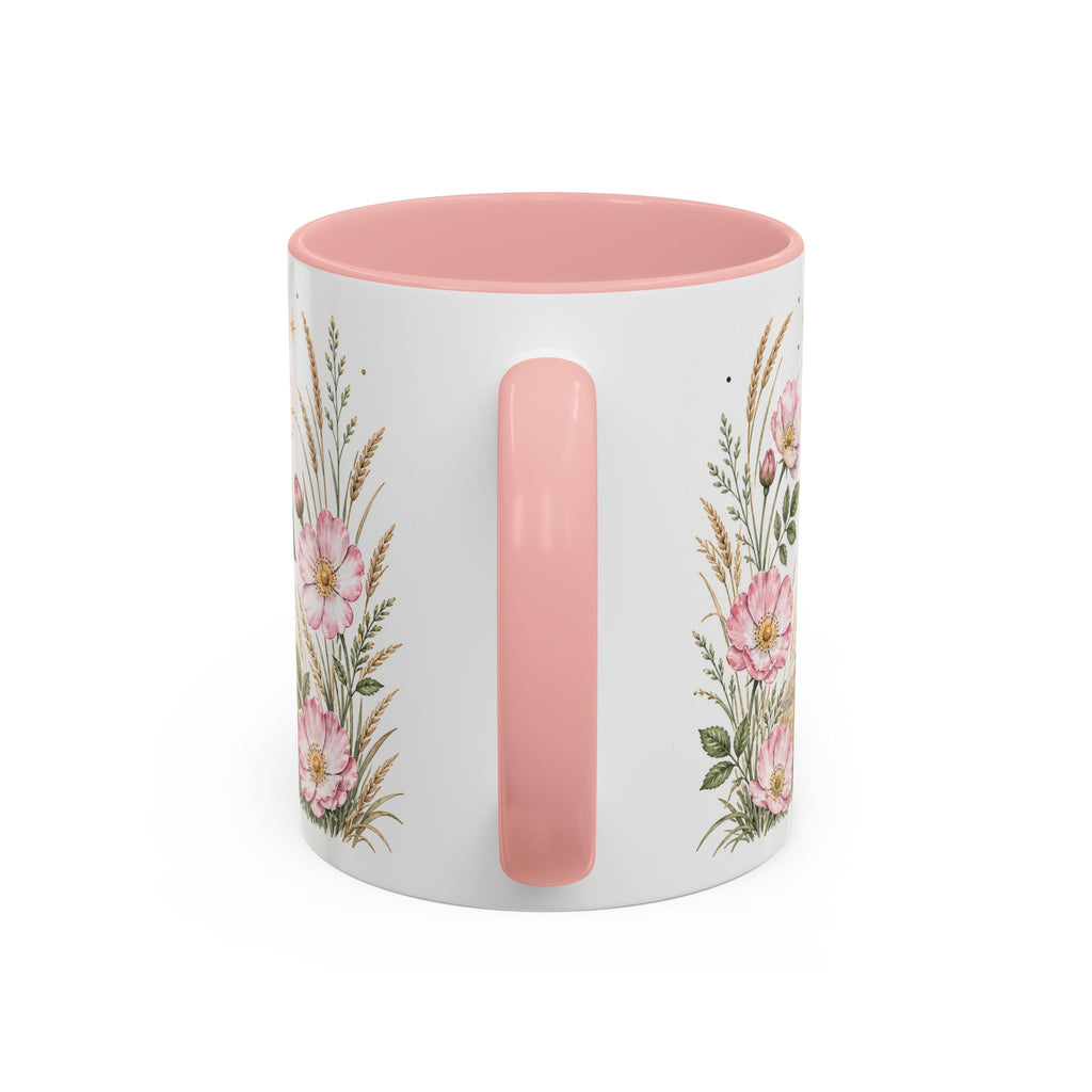 North Dakota State Map Mug | Prairie Rose Botanical Accent Coffee Cup