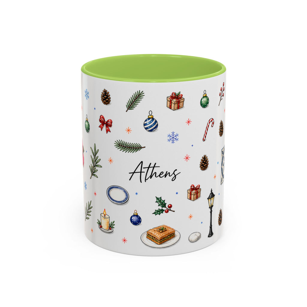 Athens Christmas Mug | Watercolor City Souvenir, Travel Gift (11oz/15oz)