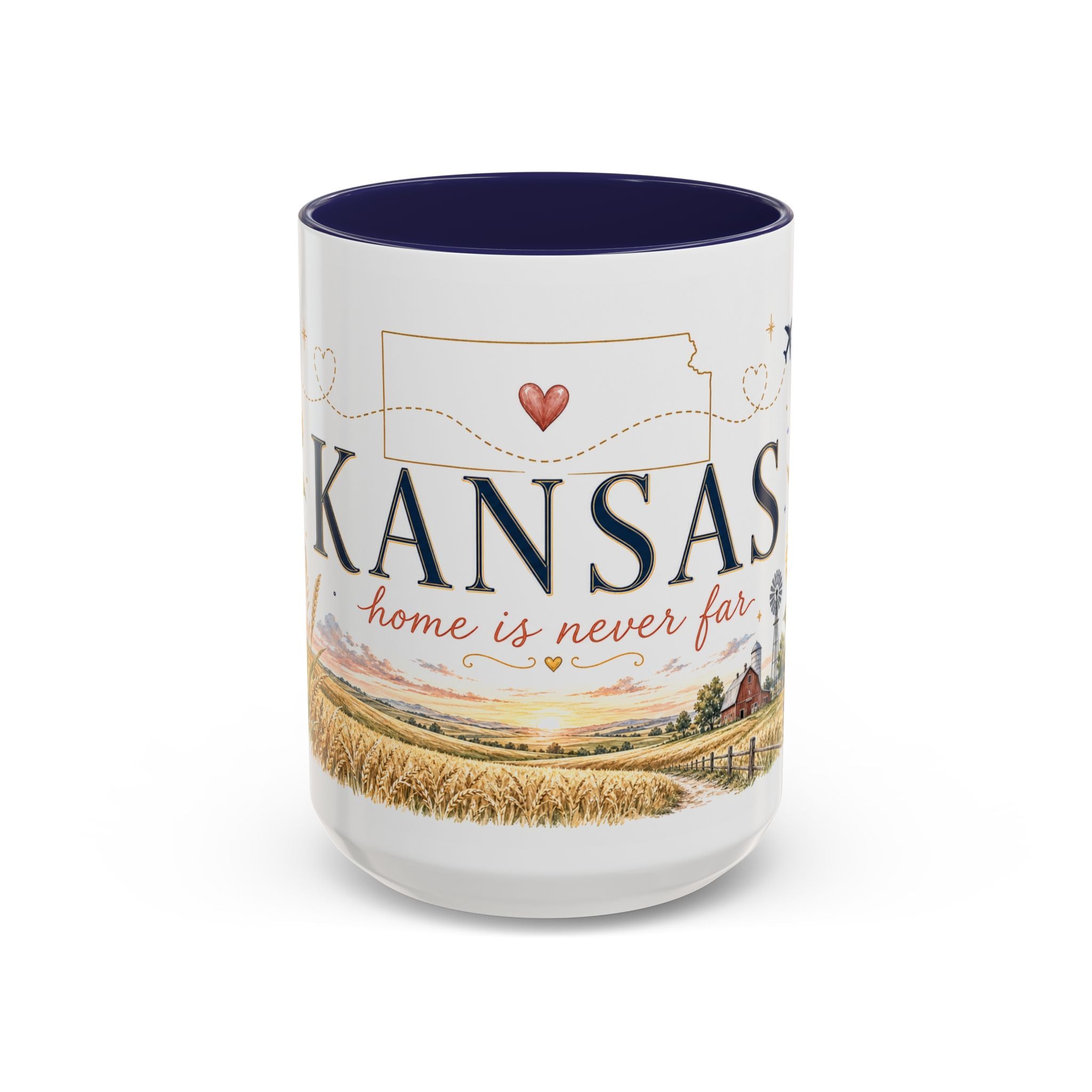 Kansas Home State Mug | Sunflower Prairie Landscape Coffee Cup