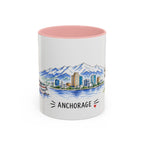 Anchorage Illustrated Travel Mug | City Souvenir Accent Coffee Mug | 11oz 15oz Ceramic Cup