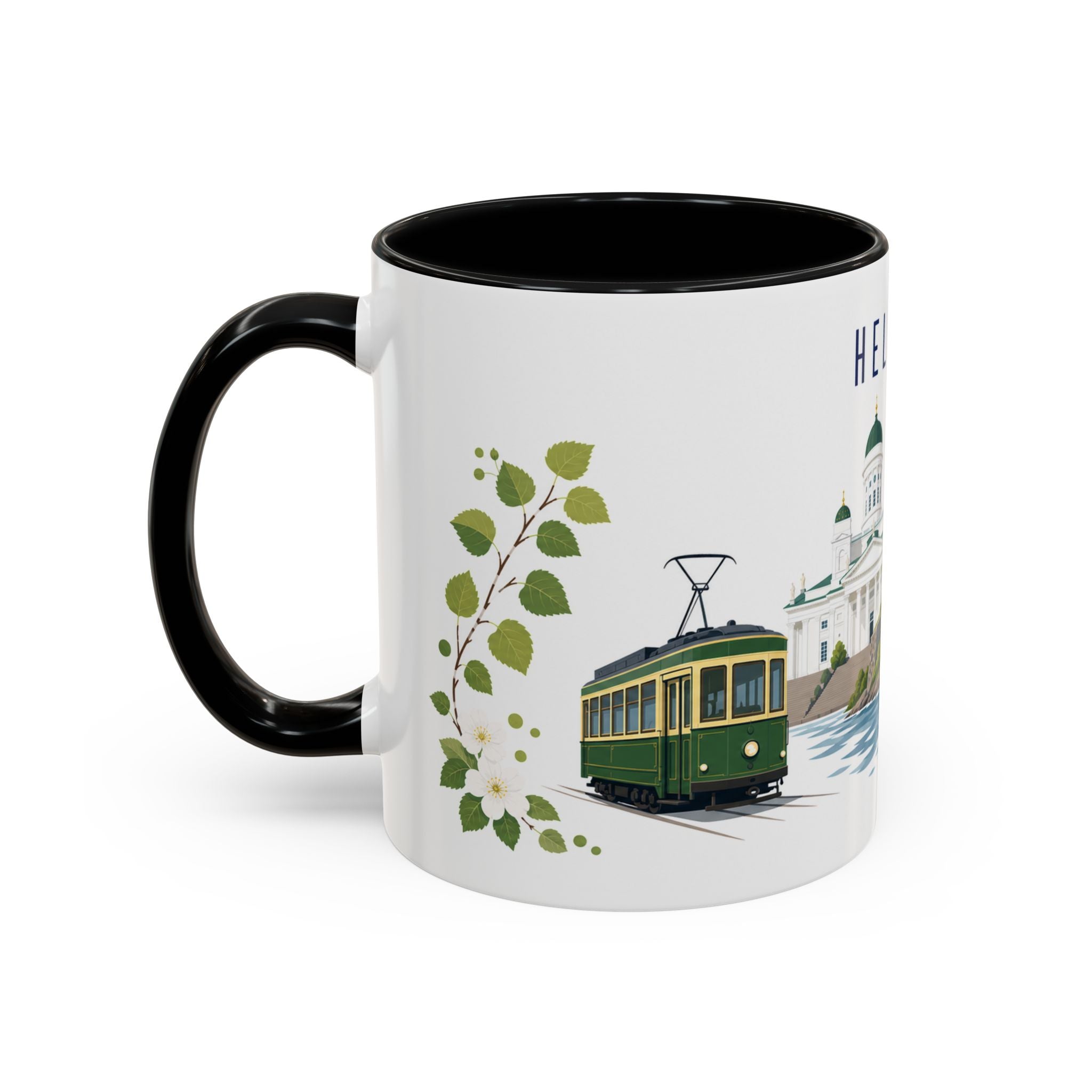 Helsinki Coffee Mug | Finland Travel Souvenir | Porcelain Decal City Gift | 11oz 15oz Accent Mug