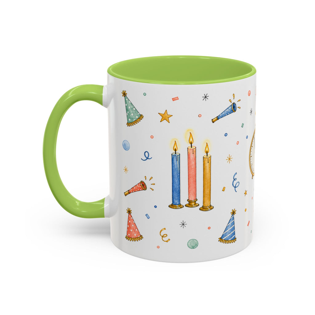 New Year Midnight Mug | Candle Firework Watercolor Party Gift | Accent Cup 11oz 15oz