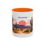 Saguaro National Park Coffee Mug | Solid Color Block Park Souvenir | 11oz 15oz Accent Mug