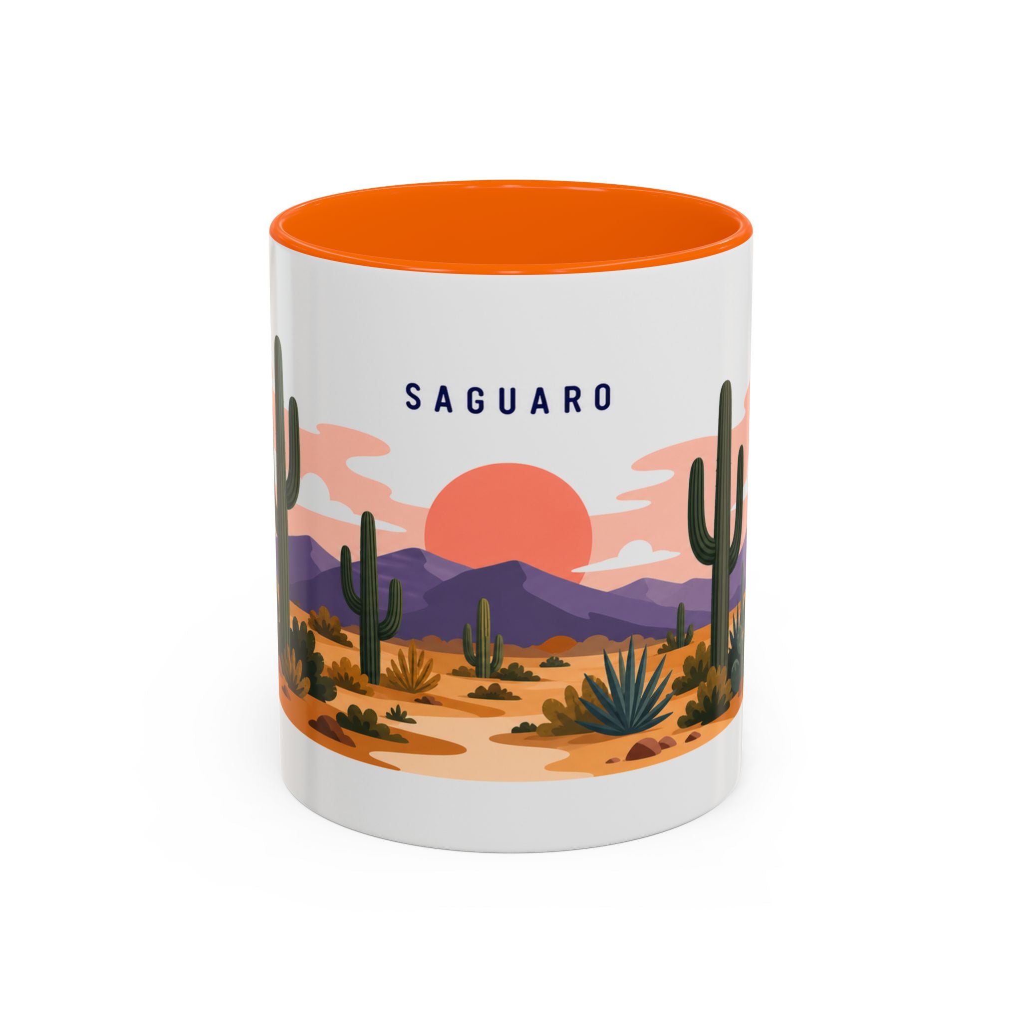 Saguaro National Park Coffee Mug | Solid Color Block Park Souvenir | 11oz 15oz Accent Mug