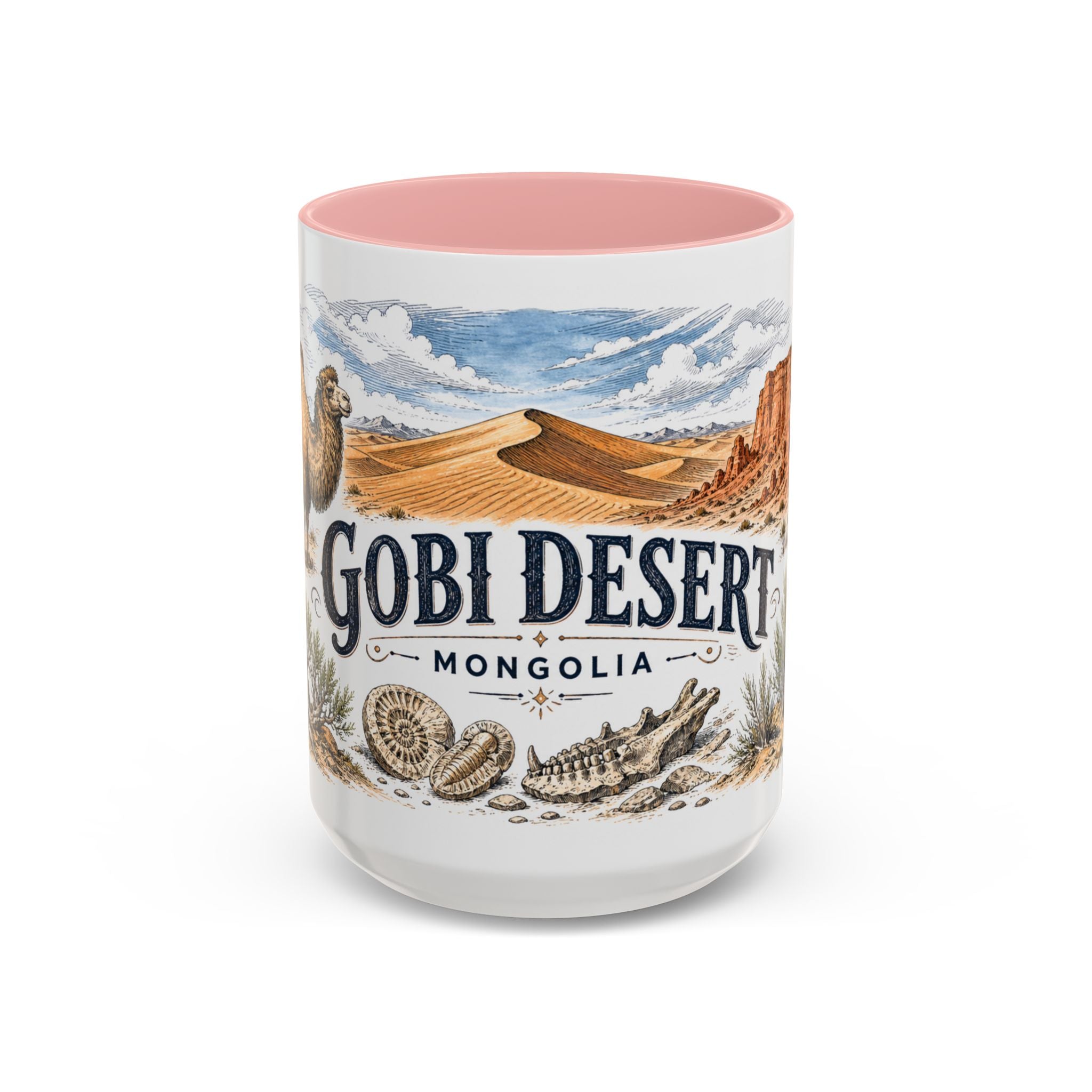 Gobi Desert Mug, Mongolia Travel Souvenir, Bucket List Gift, Accent Ceramic Coffee Mug 11oz 15oz