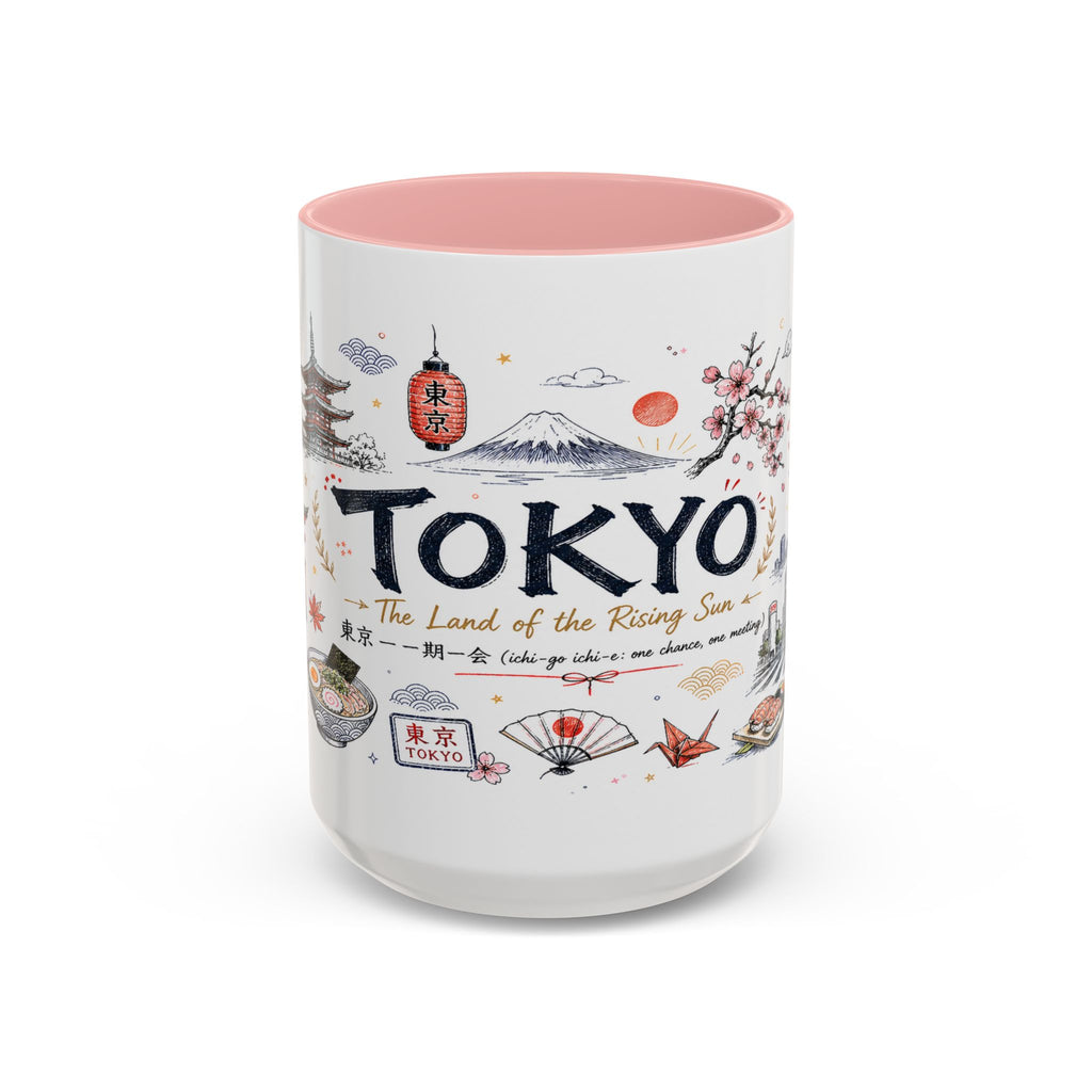Tokyo Coffee Mug | Japan Souvenir Travel Gift | Accent Color Ceramic 11oz 15oz