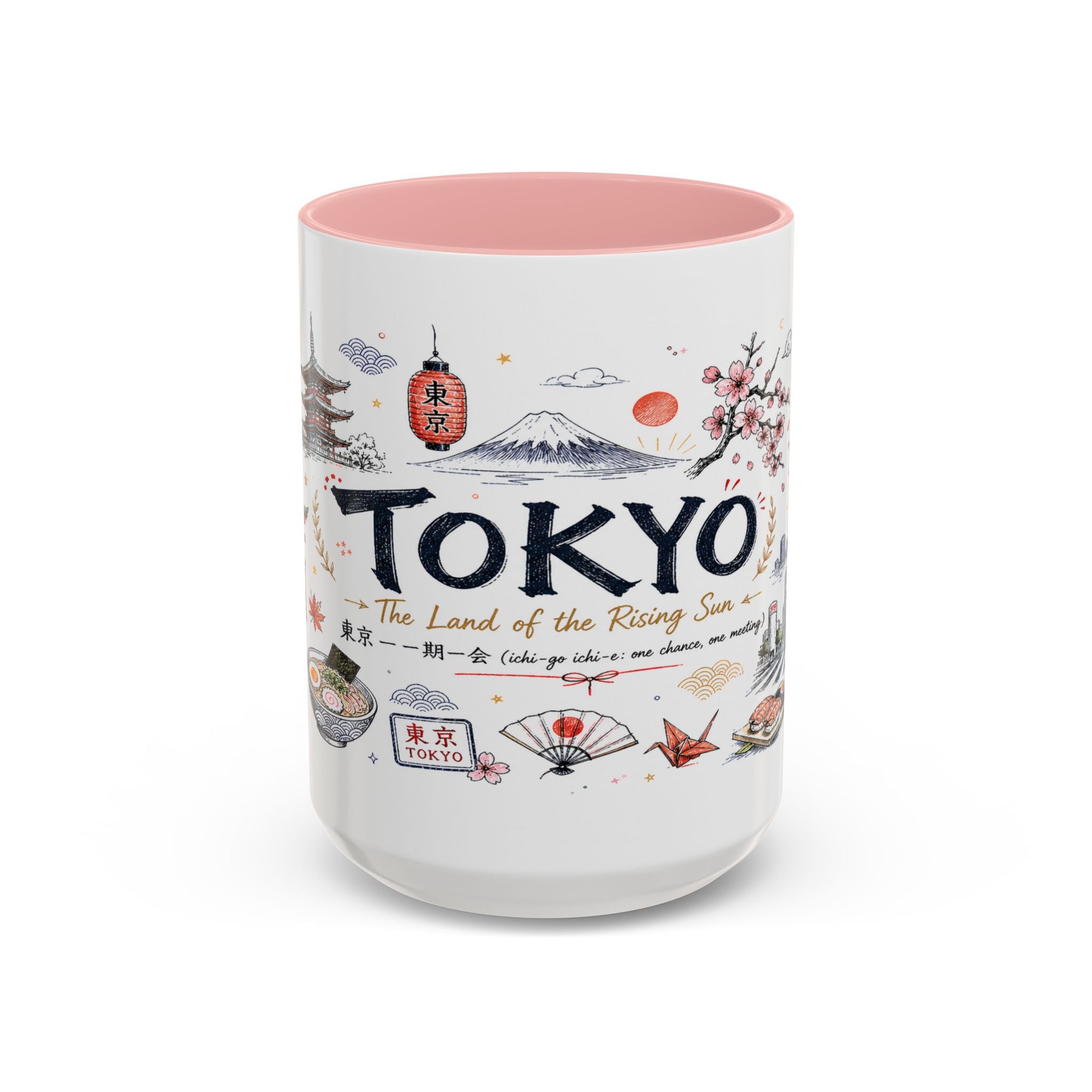 Tokyo Coffee Mug | Japan Souvenir Travel Gift | Accent Color Ceramic 11oz 15oz